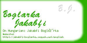 boglarka jakabfi business card